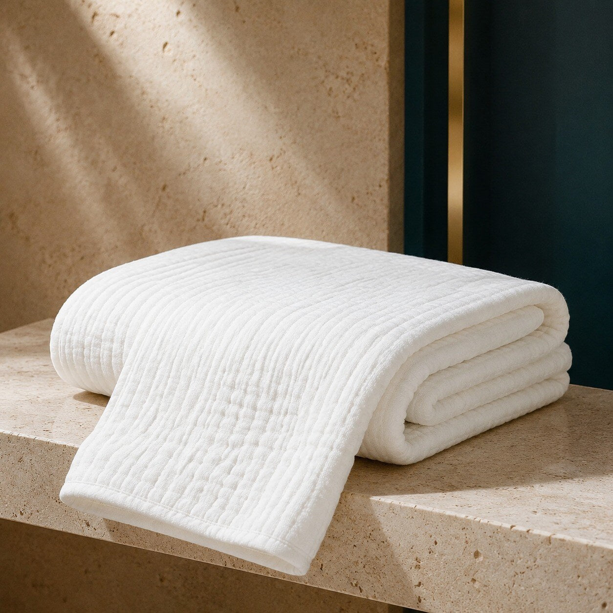MUSSELIN-DECKE™ – Farbe Weiß – Hauptansicht