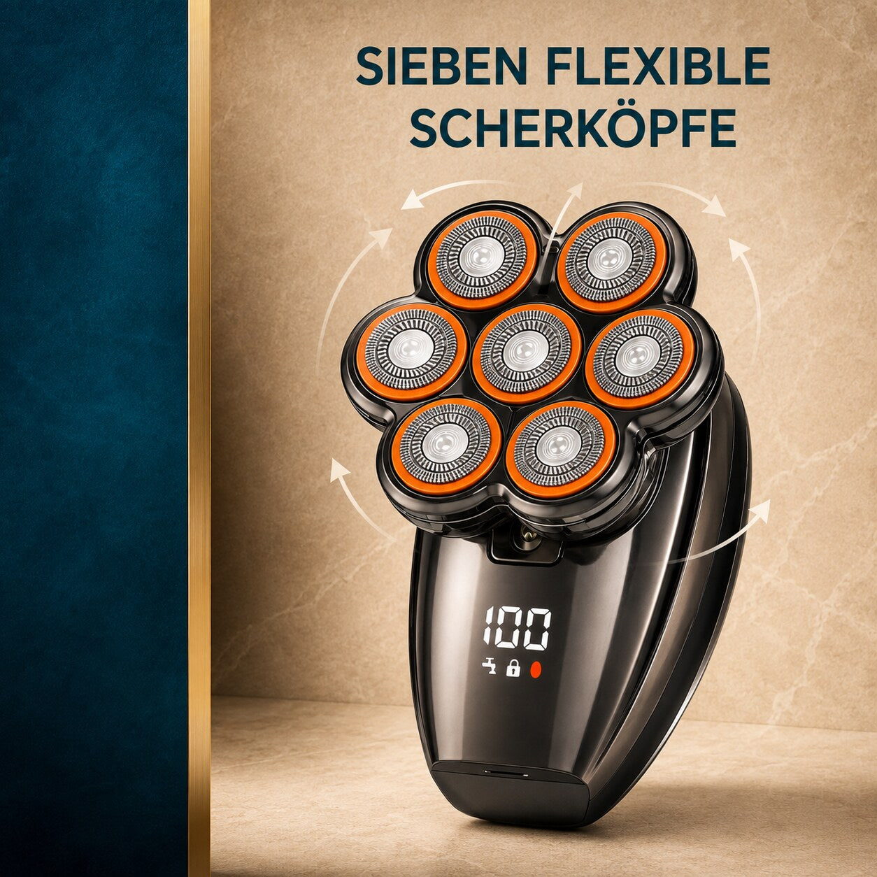 NOVA-SHAVE-360™ – sieben Scherköpfe
