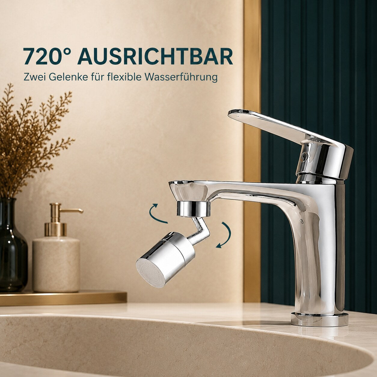 WASSERHAHN-AUFSATZ-720™ – flexible Ausrichtung