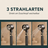 HYDRO-SENSE-DUSCHKOPF™ – drei Strahlarten