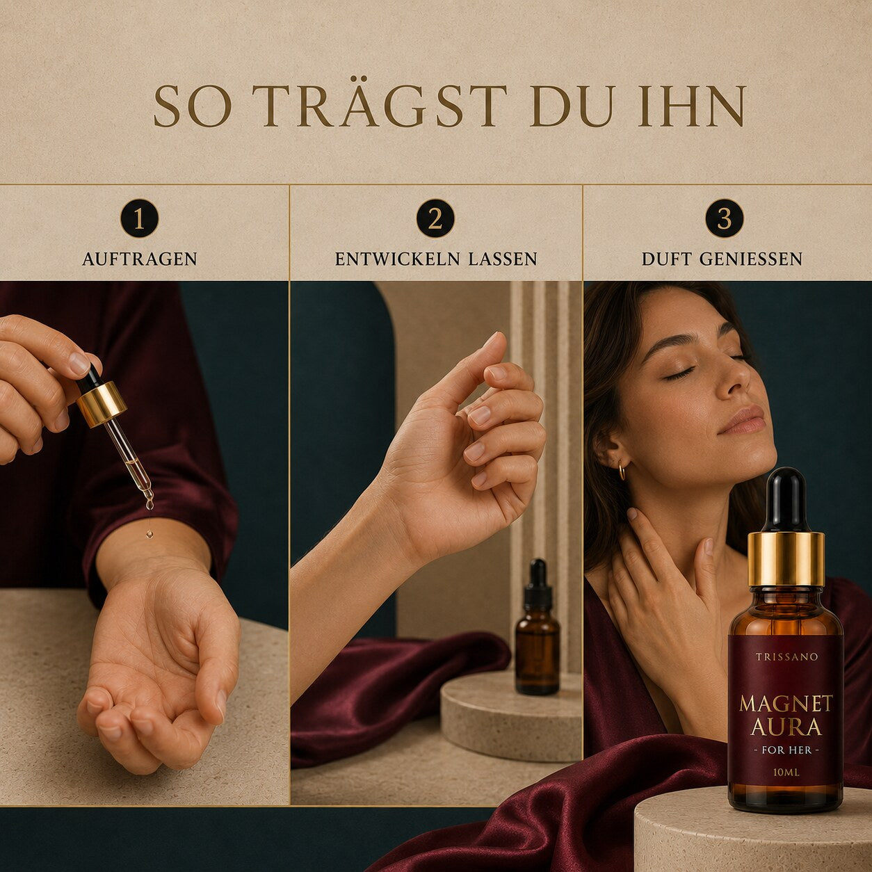 MAGNET-AURA™ FOR HER (Pheromon-Parfümöl) – Anwendung