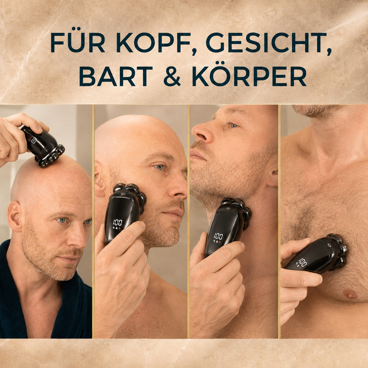 NOVA-SHAVE-360™ – Anwendung für Kopf und Gesicht