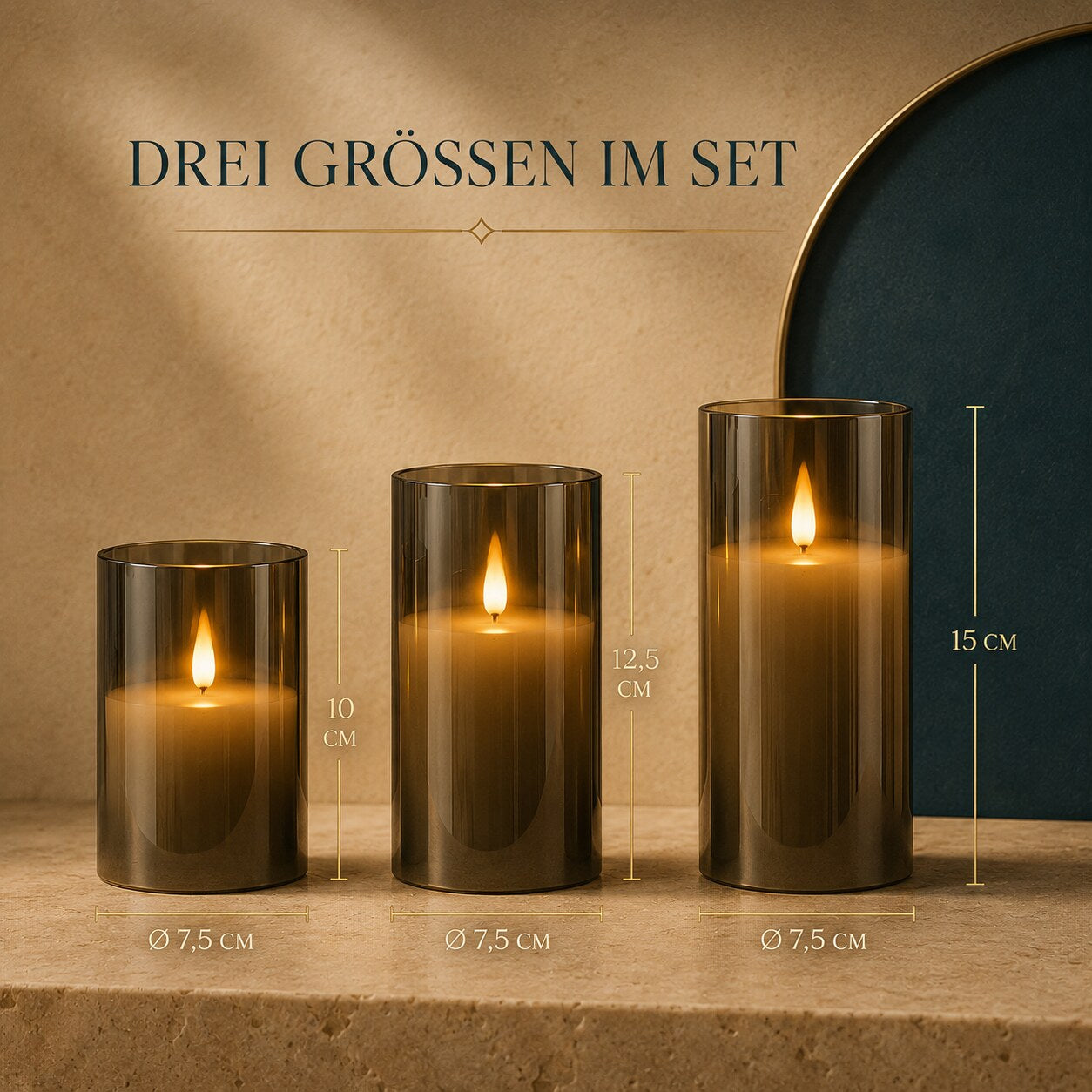 DEKO-LED-KERZEN™ – drei Größen