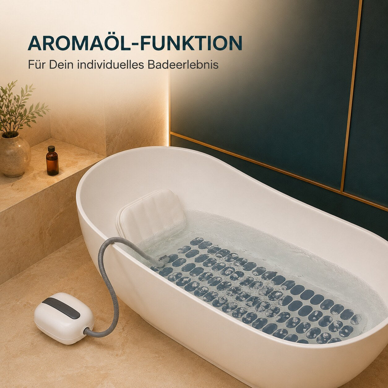 LUXUS-WHIRLPOOL-MATTE™ – Kombination mit Badezusatz