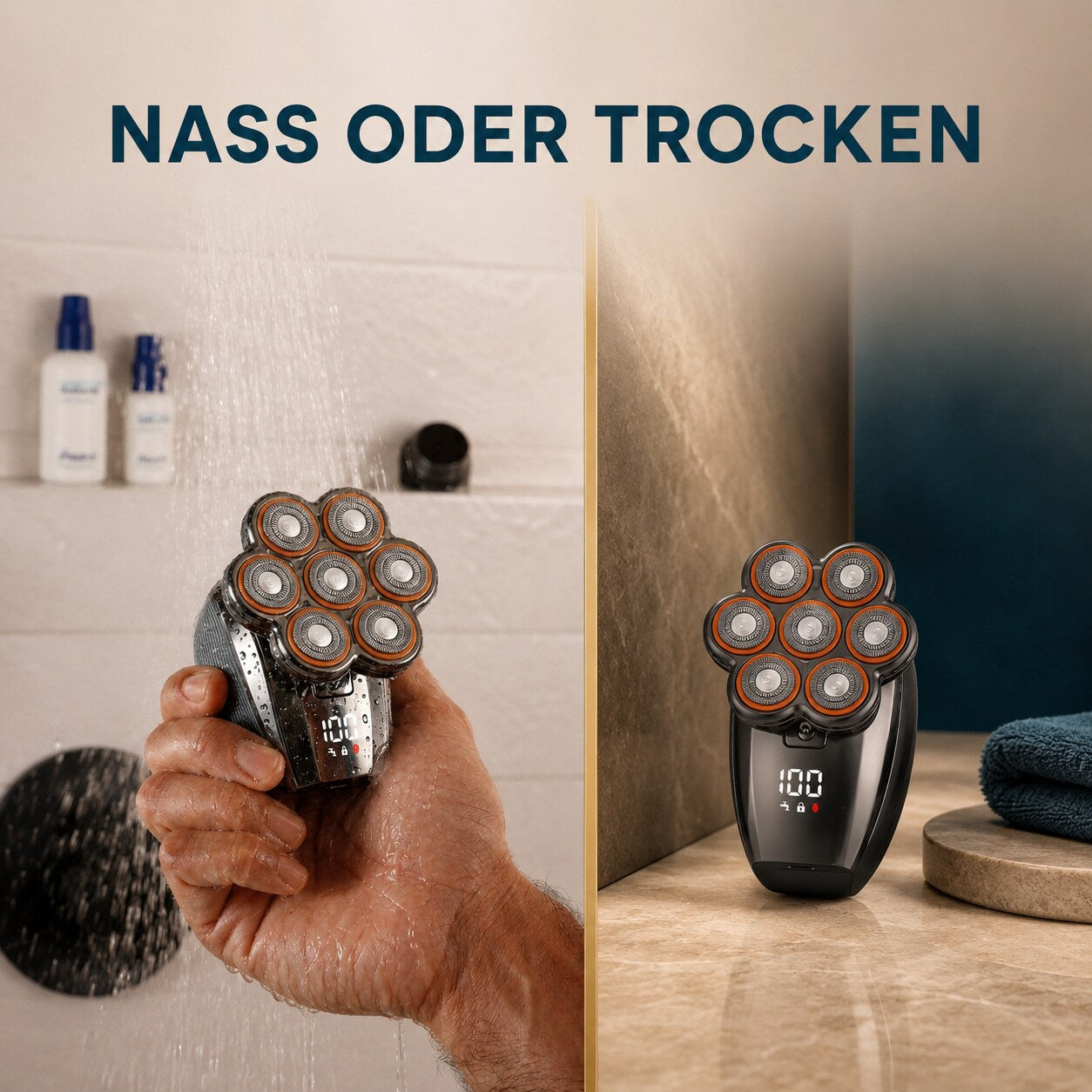 NOVA-SHAVE-360™ – Nass- und Trockenanwendung