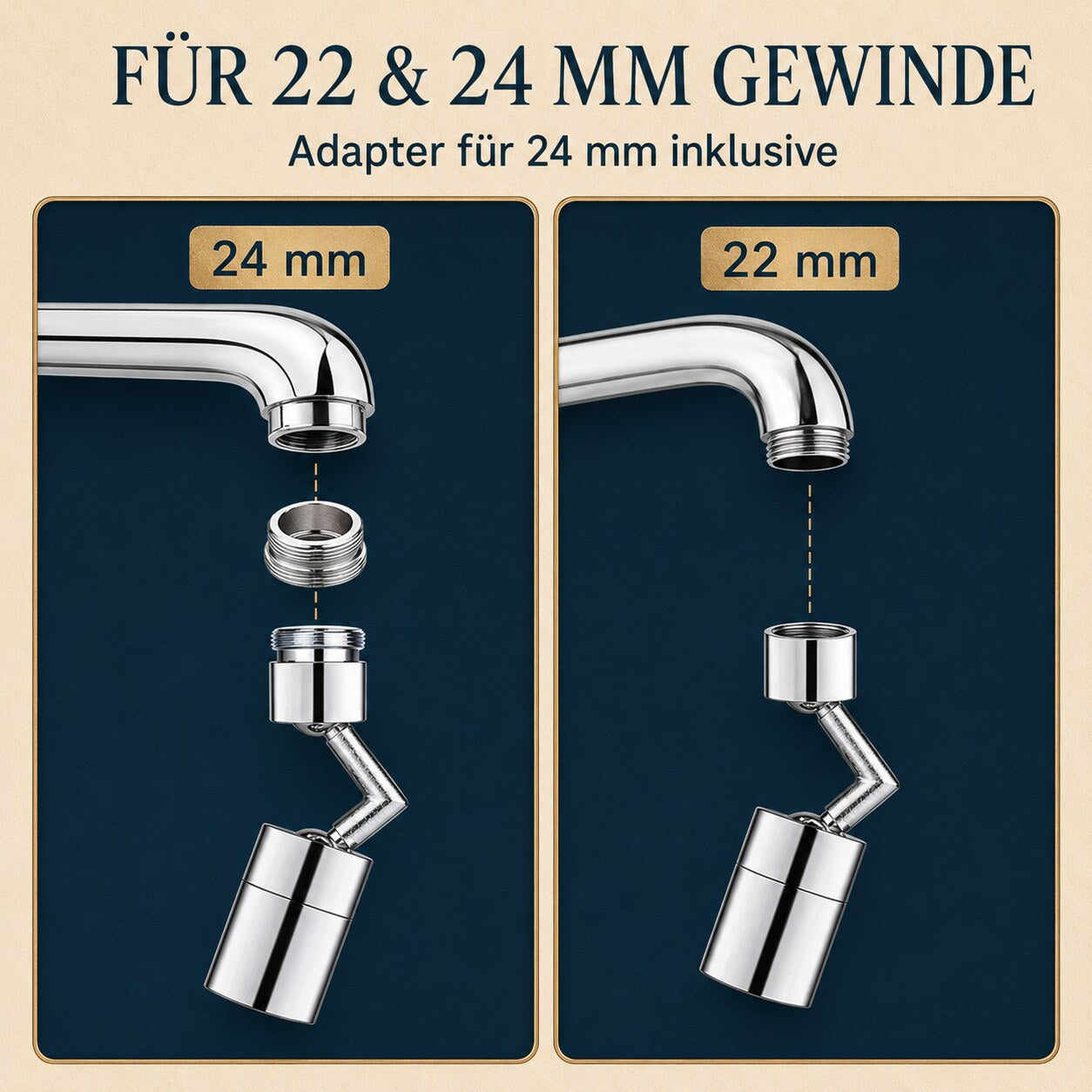 WASSERHAHN-AUFSATZ-720™ – 22- und 24-mm-Anschluss