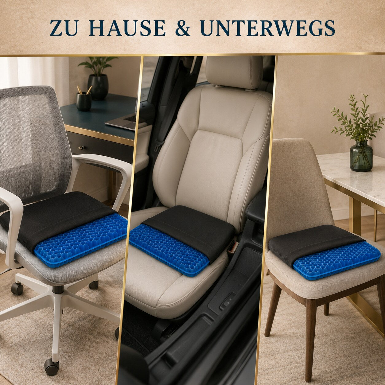 RELAX-SITZKISSEN™ – Nutzung zu Hause und unterwegs