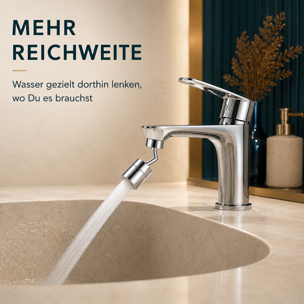 WASSERHAHN-AUFSATZ-720™ – Anwendung am Waschbecken
