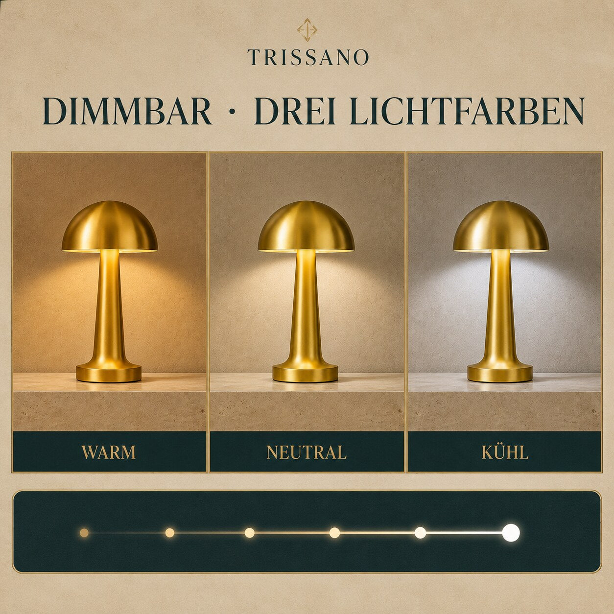 FUNGO-LUMA™ – drei Lichtfarben und Dimmfunktion