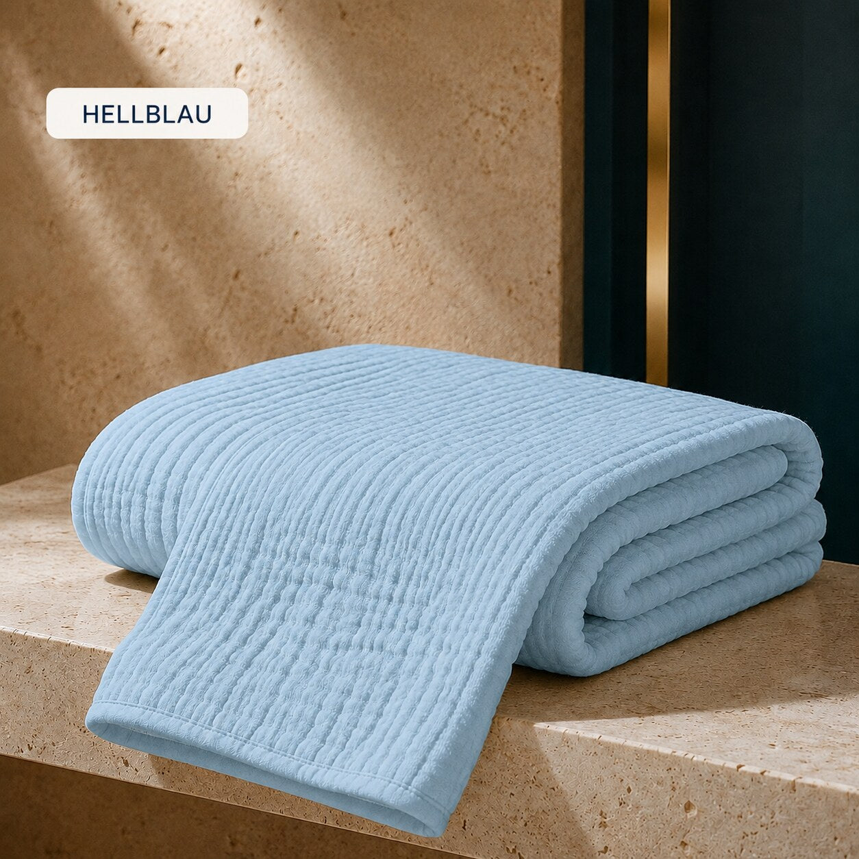 MUSSELIN-DECKE™ – Hellblau