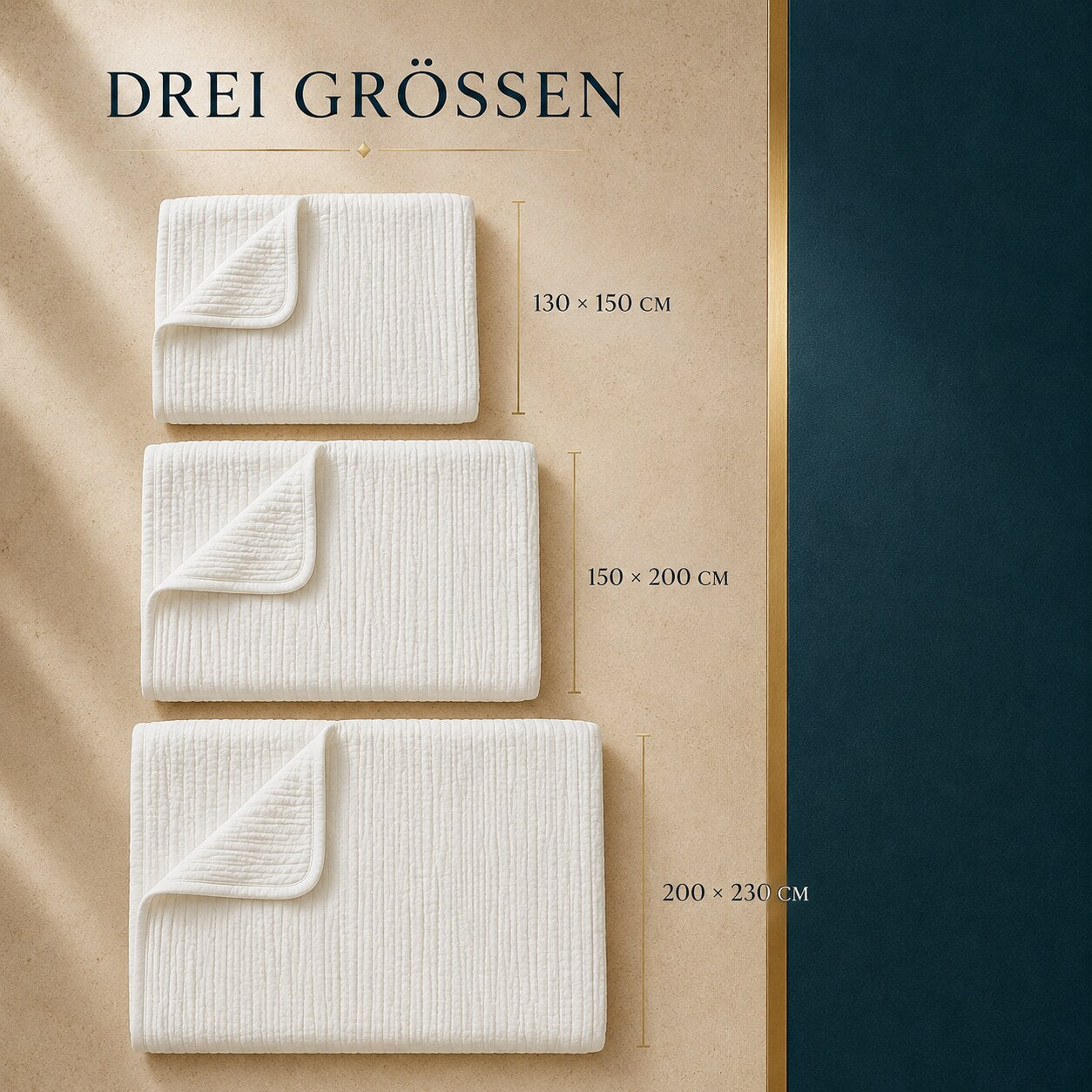 MUSSELIN-DECKE™ – drei Größen