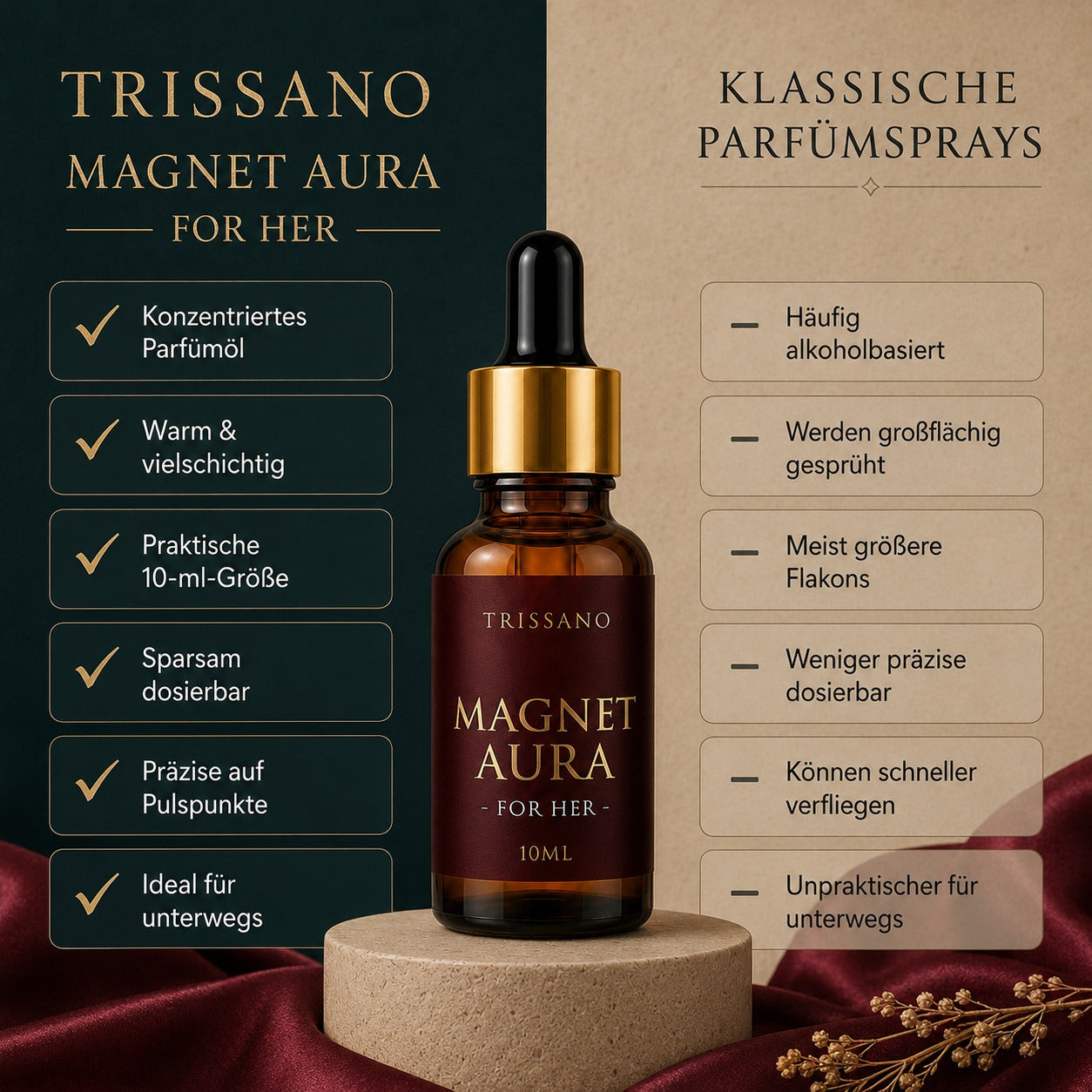 MAGNET-AURA™ FOR HER (Pheromon-Parfümöl) – Produktvergleich
